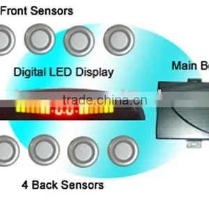 LED Display Sensor(sensors de Parqueo)With 4 Rear,4 Front Sensors thumbnail-1