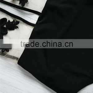 Flower Embroidery Hot Women Transparent Sexy One Piece See Through Swimwear Bathing Suit thumbnail-6