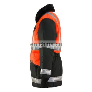 Waterproof Jacket With Safety Work Hi Vis Cold Storage Fleece Collar thumbnail-4