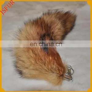 Thick Real Fox Fur Bag Accessory Tail Fur Keychain thumbnail-1