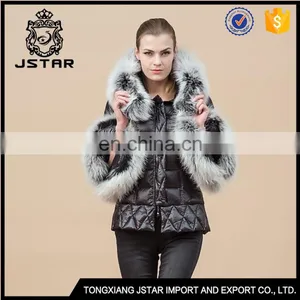 Xcellent Quality Long Light Thin Down Jacket With 100% Raccoon Fur Hood thumbnail-5