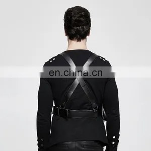 Punk Rave Men's Gothic Black Chest Harness With Pocket S-238 thumbnail-3