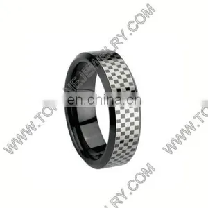 Black Tungsten Ring Blank Men's Engraved Jewelry thumbnail-5