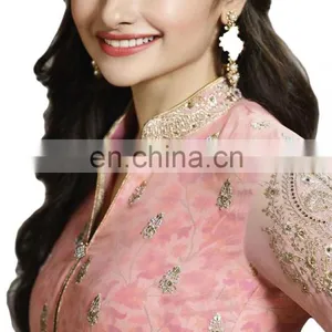 Attractive Pink Colour Semi-Stitched Salwar Kameez Dress Material For Party Wear / Casual Wear & Office Wear(salwar Kameez Suit) thumbnail-5