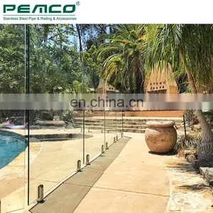 Exterior Deck Swimming Pool 10 12Mm Glass Fence Stainless Steel Glass Railing Designs thumbnail-3