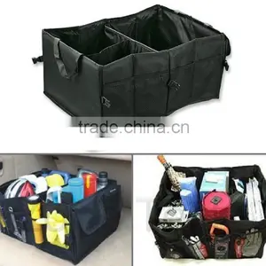 Multipurpose Cargo Trunk Storage Car Console Foldable Black Premium Quality Leakproof Heavy Duty Black Vehicle Organizer-Great F Quality Choice thumbnail-1