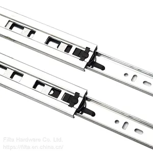 Full Extension 3 Fold Load Bearing Slide Rail Heavy Duty Slides Bottom Mount Ball Bearing Drawer Slide thumbnail-5