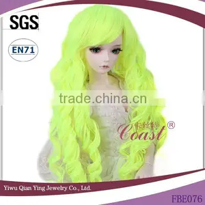 Long Fluorescence Color Best Quality Curly BJD Doll Wigs thumbnail-1