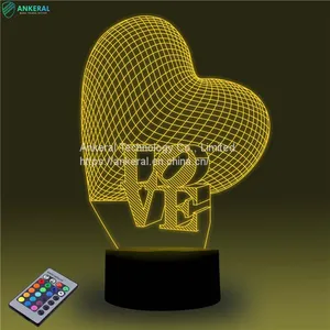 Love Heart 3D Atmosphere Night Light Fantastic Creative New Designs thumbnail-2