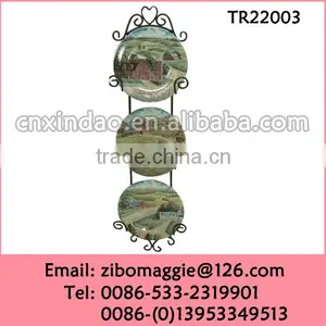 Promotional Zibo Made Round Shape Porcelain Cake Plate With Custom Printing for Gift thumbnail-1