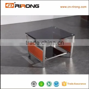 Foshan China Glass Coffee Table Stainless Steel Legs thumbnail-3