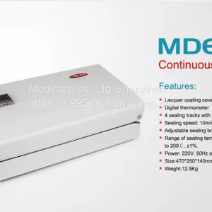 MDcare MD660 LCD Screen Continuous Medical Sealer Dental Cutting 1.2cm Width Sterilization Machinery thumbnail-2