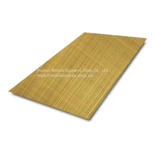4X8FT Cold Rolled 201 304 316 410 430 PVD Champagne Gold/Golden Painted Mirror Color Coated Decorative Stainless Steel Sheet thumbnail-5