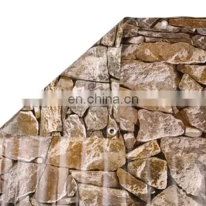 Waterproof Double-Printing Stone Pattern 40gsm 75cmx6m PVC Privacy Fence Balcony Screen Covering thumbnail-5