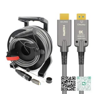 CRS-PlugNView-H Armored 8K Fiber Optic HDMI 2.1 Active Optical Cable(AOC) on Roxtone PCD 380 Tactical Drum for Rental & Staging thumbnail-1