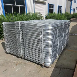 Durable Galvanized Steel Barrier Both Curved Feet Rugged Welded Steel Construction Crowd Control thumbnail-5