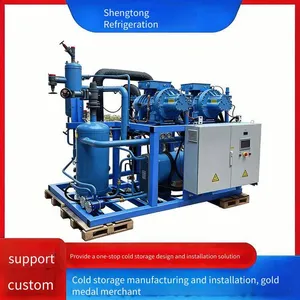 Shengtong Refrigeration 160 hp Medium and High Temperature Fully Enclosed Screw Compressor Complete Set Installation and Customization thumbnail-3