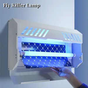 Wall Mount 2x15W 365nm D32-FSL Blue UV Light Trap Glue Board Fly Light Trap for Food Industry thumbnail-1