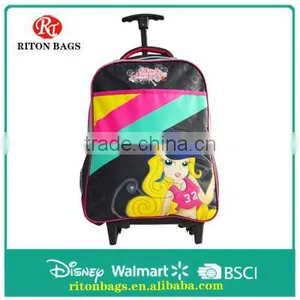 Satin Kids Trolley Bags for Students With Delicate Color Trolley School Bag With Wheels for Girls thumbnail-1