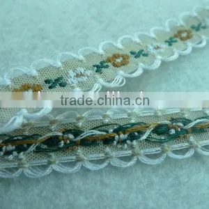 EMBROIDERY TAPE JACQUARD TRIMMING LACE 10MM WIDTH FOR SEW ON CLOTHING OR CLOTHING NOTION ITEMS DECORATION thumbnail-1