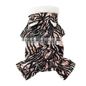 Black and White Dog Tiger Clothes With Warp-knitted Velvet Fit for Spring Autumn and Winter thumbnail-5