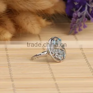 New Design Wholesale High Quality Hand Set Topaz 925 Ring 925 Sterling Silver Round Shape Designer Ring Women Wedding ri thumbnail-6