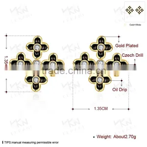 Newest Fashion Petal Crystal Earring Flower Jewelry Earring thumbnail-2