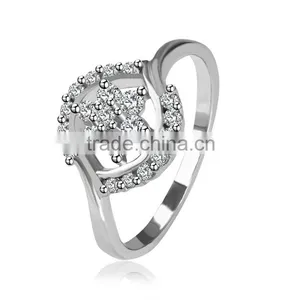 Gold Ring, Wholesale PT1680 Rhodium Stunning Cz Jewelry Fashion Microset Zirconia Gold Ring thumbnail-1