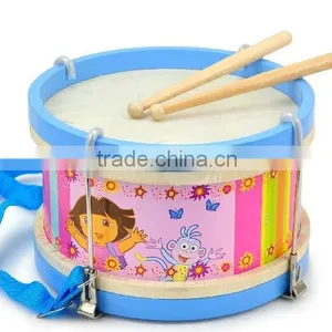 Child Like Play Toy Oriental Music Instrument Beaty 2 Sides Drum Head and 2 Sticks Roundness Wooden Drum Pad Musical Instruments thumbnail-2