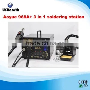 High Quality Aoyue 968A+ 3 in 1 Digital Hot Air Smd Rework Soldering Station With Multi-function for Sale thumbnail-1