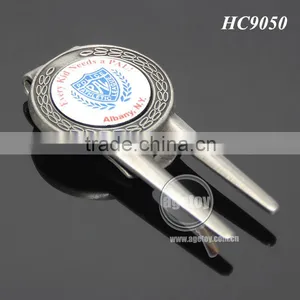 New York League Team Souvenir Print Logo Custom Alloy Antique Silver Plated Metal Golf Divot Tool thumbnail-1