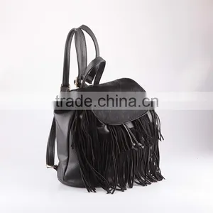 4762 Fashion Backpack Tassel Design Genuine Leather Guanghzou Backpack thumbnail-2