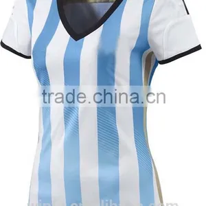 Custom Made Strip Soft Fabric Dry Fit Football T-shirt for Ladies thumbnail-1