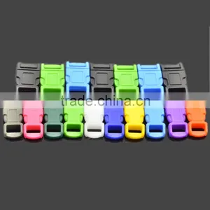 2017 New Paracord Accessories 3/8" 1/4" Colorful Curved Side Release Plastic Buckle for Paracord Bracelet thumbnail-2