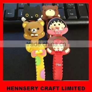 Customized Shape and Logo Soft Pvc Rubber Fish Bone Shape Silicone Cable Winder thumbnail-1