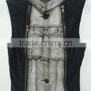 2015 New Arrival Fashion High Quality Sleeveless Denim Jacket Women Cheap,denim Jacket Women Wholesale China thumbnail-1