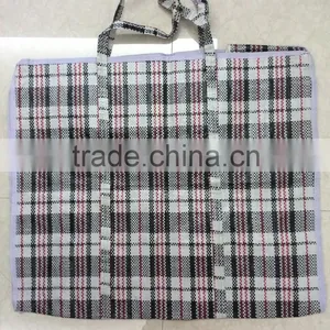 Customized PP Black Check Luggage Travel Sacks Woven Bags Quality Choice thumbnail-6