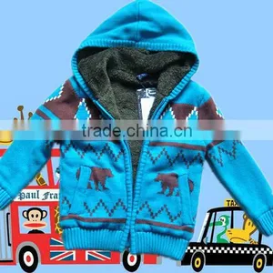 Winter Multi Jaquard Zipper Hoodie Cardigan Crochet Sweater Outer Jacket thumbnail-1