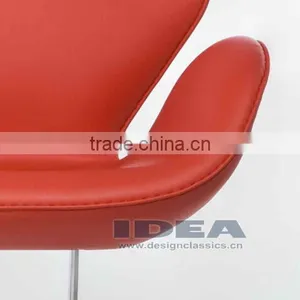 Replica Arne Jocabsen Swan Chair Loveseat - Red Genuine Leather thumbnail-5