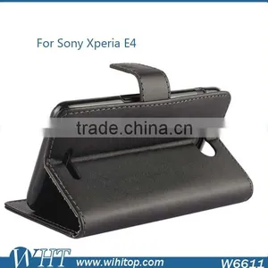 China Supplier Flip Wallet Cover Genuine Leather Phone Case for Sony Xperia E4 thumbnail-4