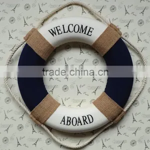 Life Preserver Wall Art - Burlap 14" thumbnail-1