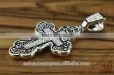 Silver Cross Jesus Christ Crucifix. Russian & Greek Orthodox Style. thumbnail-3