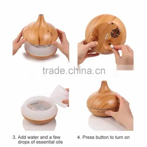 300ml Aroma Essential Oil Diffuser Wood Grain Ultrasonic Whisper Quite Humidifier thumbnail-6