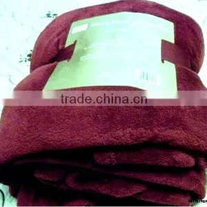 Warm Double Layer Burgundy Plush Lightweight Promotion Blanket thumbnail-2