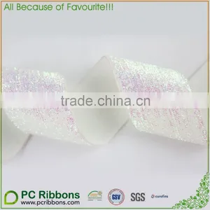 25mm White Metallic Velvet Ribbon Glitter Ribbon Wholesale thumbnail-2