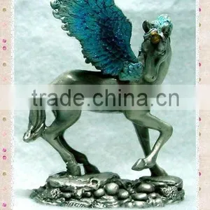 2012 Crafts Metal Pewter Unicorn Sculpture Statue thumbnail-1