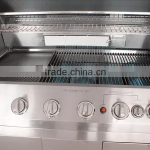 Smoking Butane Grill / 6 Burners Stainless Steel Material BBQ Grill Smoker for Sale thumbnail-4