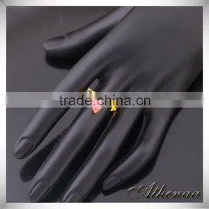 Smooth Wholesale Gold Jewelry Angle Wing Brass Single Stone Ring Designs thumbnail-3