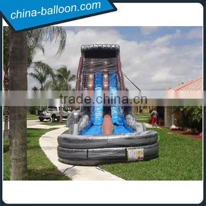 Amusement Park 30 FT 2 Lane Inflatable Water Slides Custom PVC Waterproof thumbnail-1