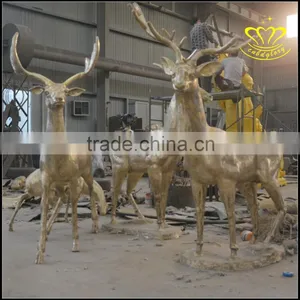 Outdoor Landscape Sculpture Bronze Deer Sculpture All Kinds of Animal Sculpture thumbnail-3